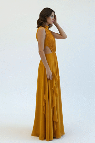 Vestido Melinna Mostarda